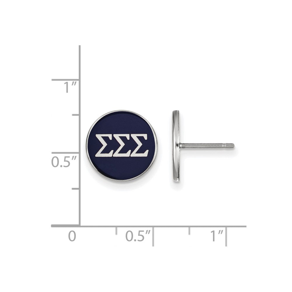 Sterlingsilber Rhodiniert Logoart Sigma Sorority Greek Buchstaben Farbe Emaille Ohrstecker