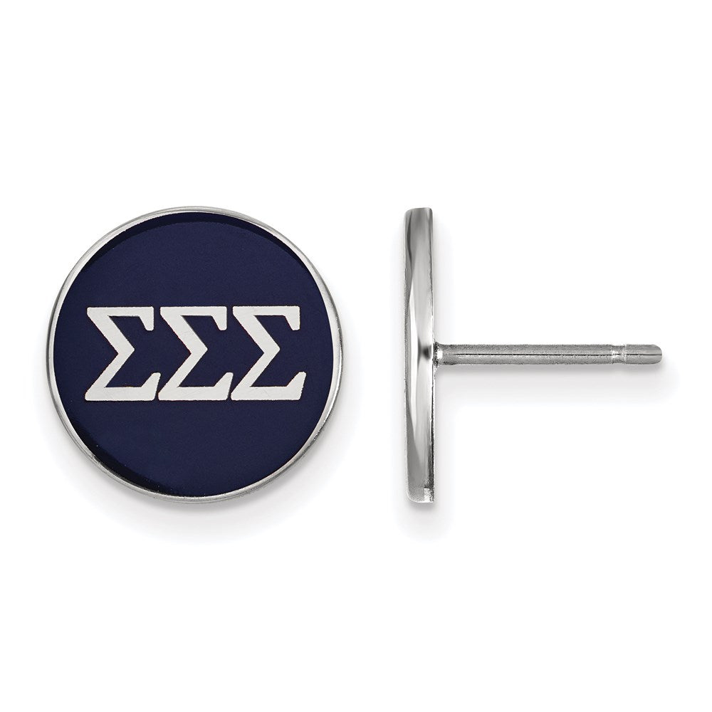 Sterlingsilber Rhodiniert Logoart Sigma Sorority Greek Buchstaben Farbe Emaille Ohrstecker