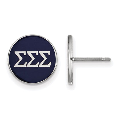 Sterlingsilber Rhodiniert Logoart Sigma Sorority Greek Buchstaben Farbe Emaille Ohrstecker
