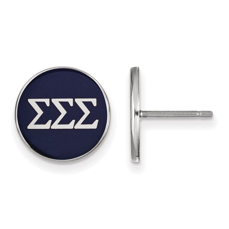 Sterlingsilber Rhodiniert Logoart Sigma Sorority Greek Buchstaben Farbe Emaille Ohrstecker