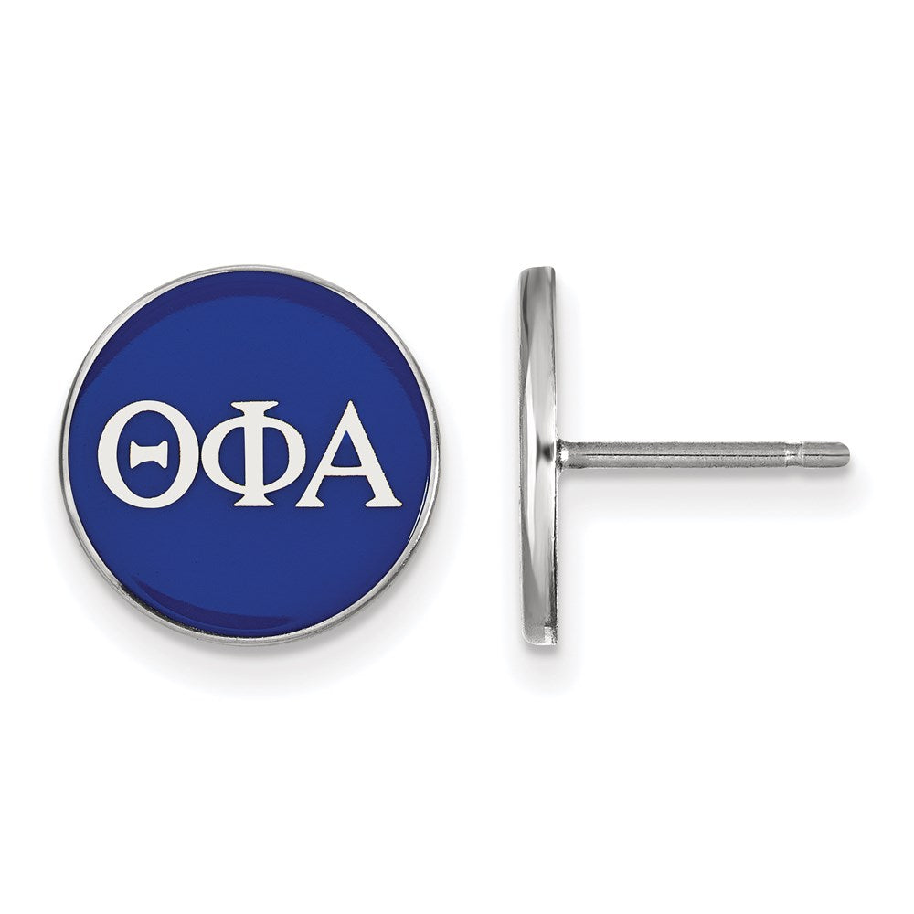 Sterlingsilber Rhodiniert Logoart Theta Phi Alpha Sorority Greek Buchstaben Farbe Emaille Ohrstecker