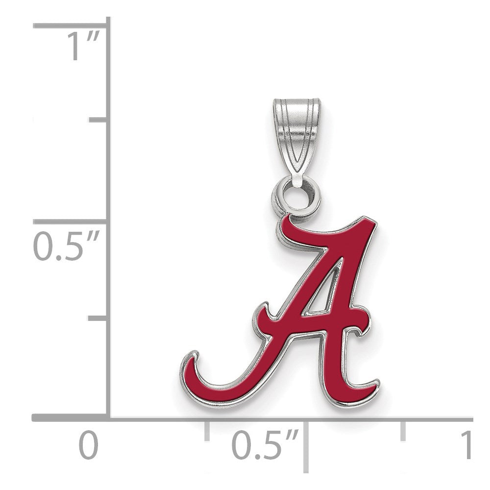 Sterlingsilber Rhodiniert Logoart University Of Alabama Buchstabe A Klein Emailliert Anhänger