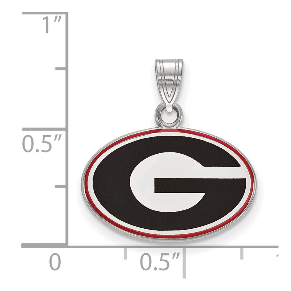 Sterlingsilber Rhodiniert Logoart University Of Georgia Buchstabe G Klein Emailliert Anhänger