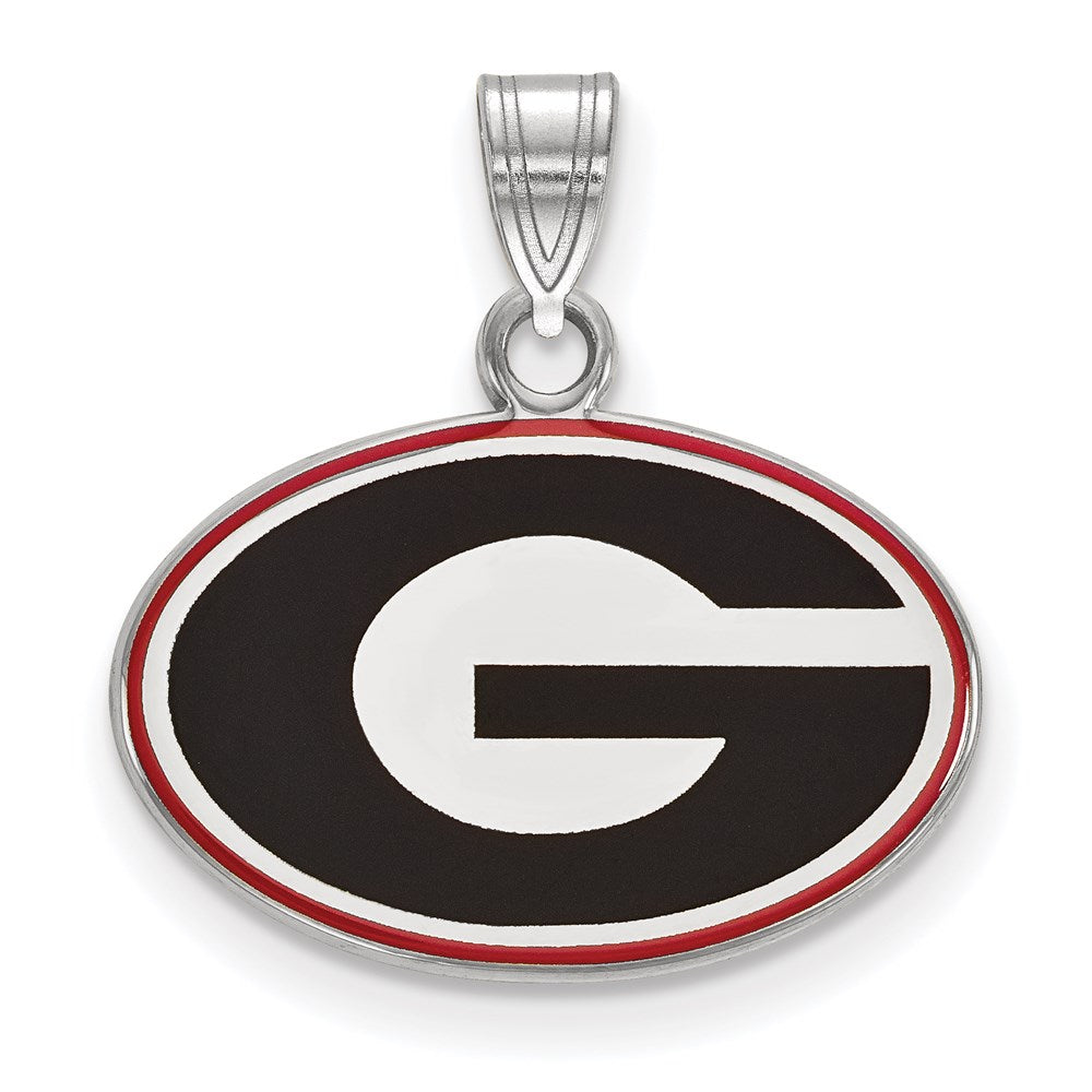 Sterlingsilber Rhodiniert Logoart University Of Georgia Buchstabe G Klein Emailliert Anhänger