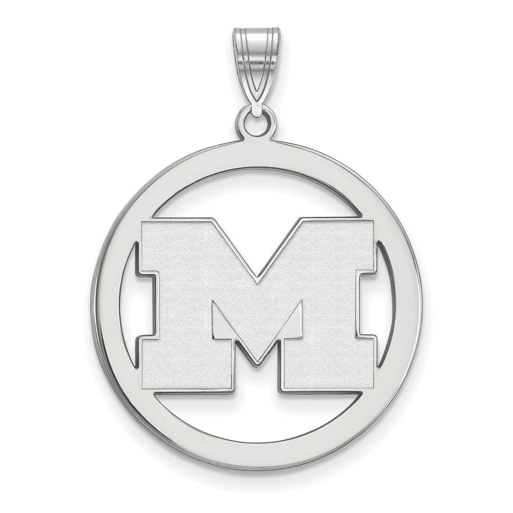 Sterlingsilber Rhodiniert Logoart University Of Michigan Buchstabe M Extra Groß Kreis Anhänger