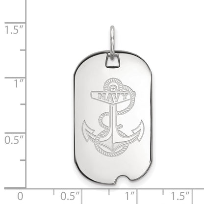 10K Weißgold Logoart Us Naval Akademie Anker Klein Erkennungsmarke Anhänger
