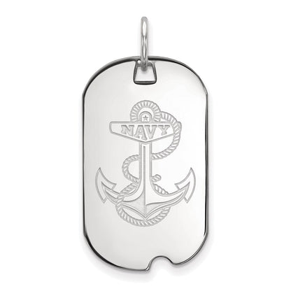 10K Weißgold Logoart Us Naval Akademie Anker Klein Erkennungsmarke Anhänger