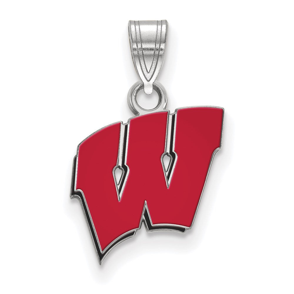 Sterlingsilber Rhodiniert Logoart University Of Wisconsin Buchstabe W Klein Emailliert Anhänger