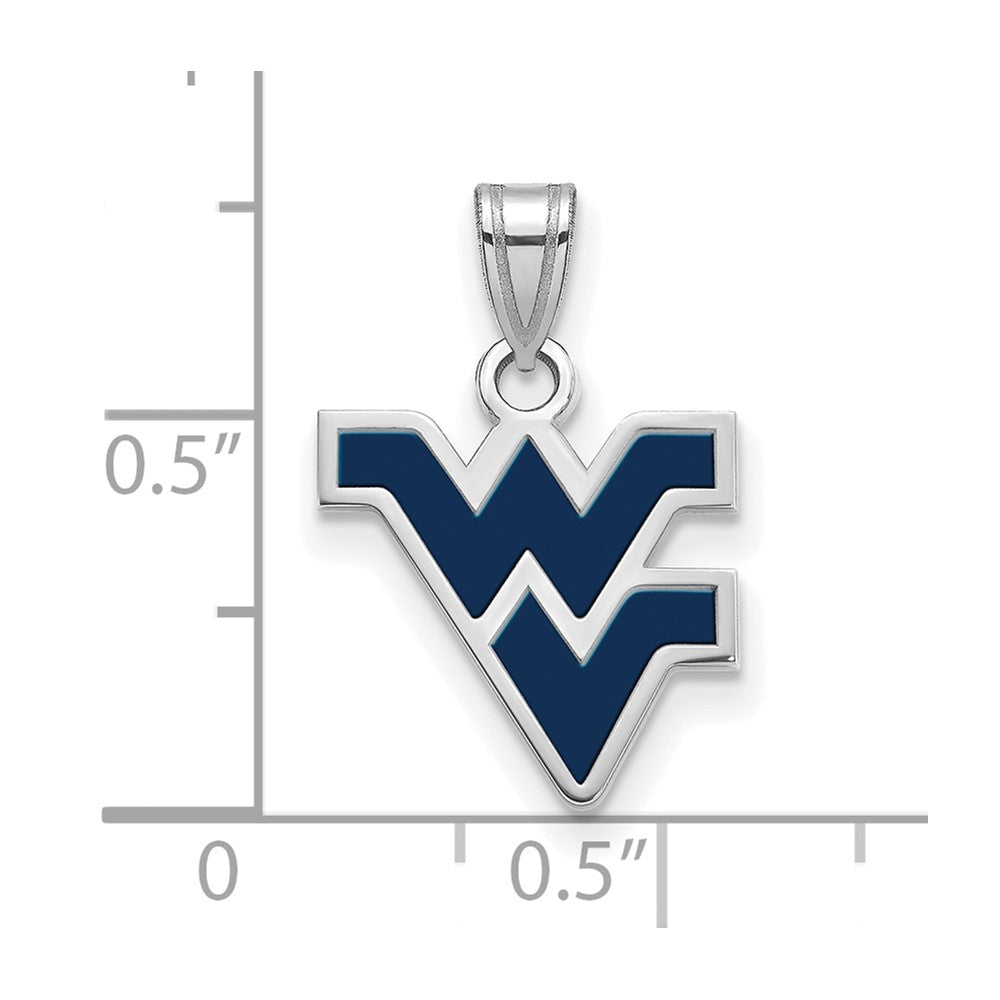 Sterlingsilber Rhodiniert Logoart West Virginia University W V Klein Emailliert Anhänger