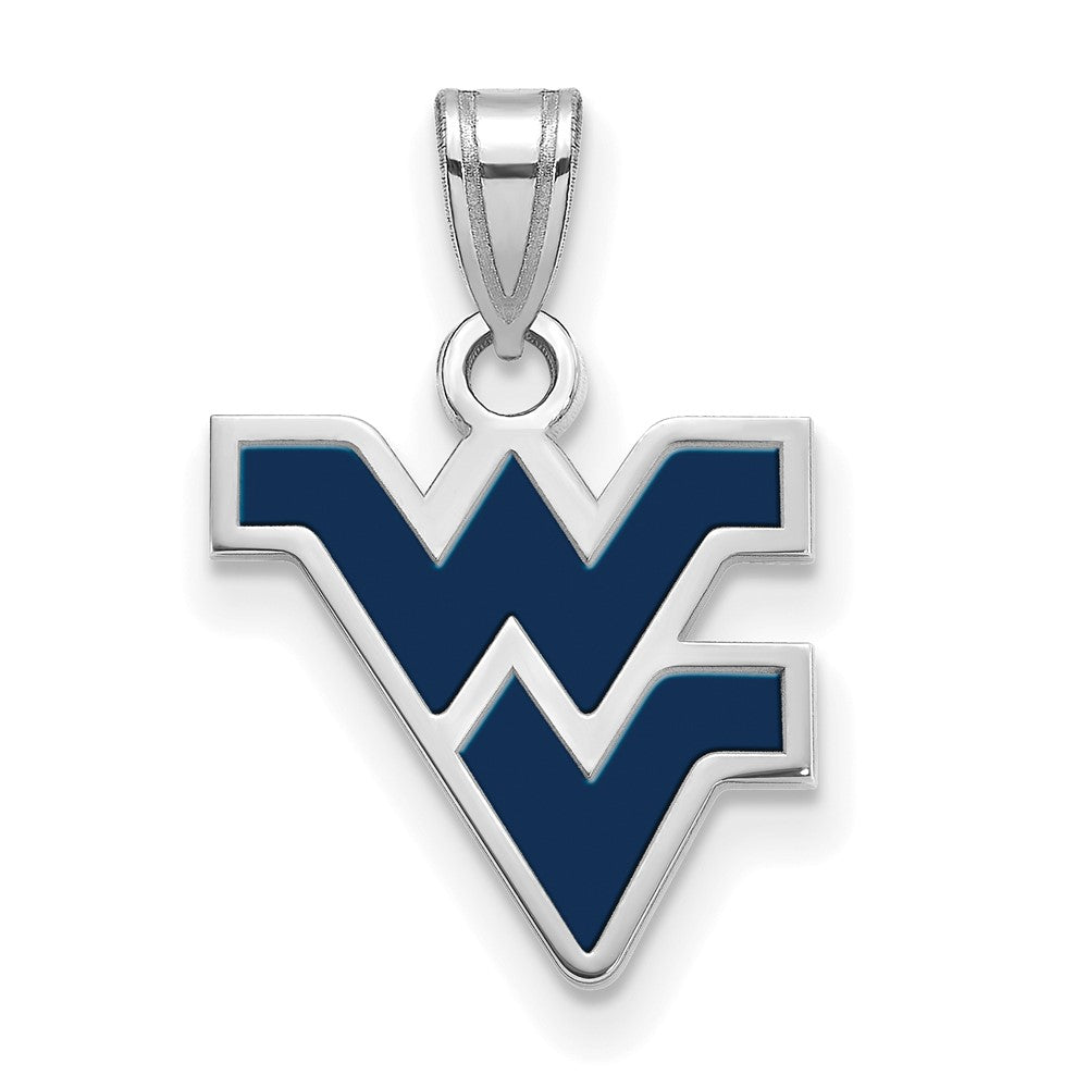 Sterlingsilber Rhodiniert Logoart West Virginia University W V Klein Emailliert Anhänger