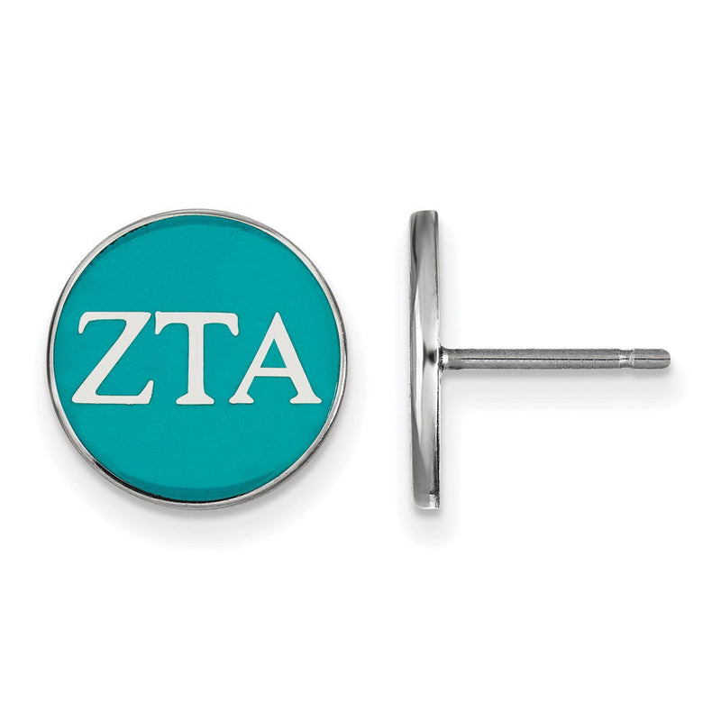 Sterlingsilber Rhodiniert Logoart Zeta Tau Alpha Sorority Greek Buchstaben Farbe Emaille Ohrstecker