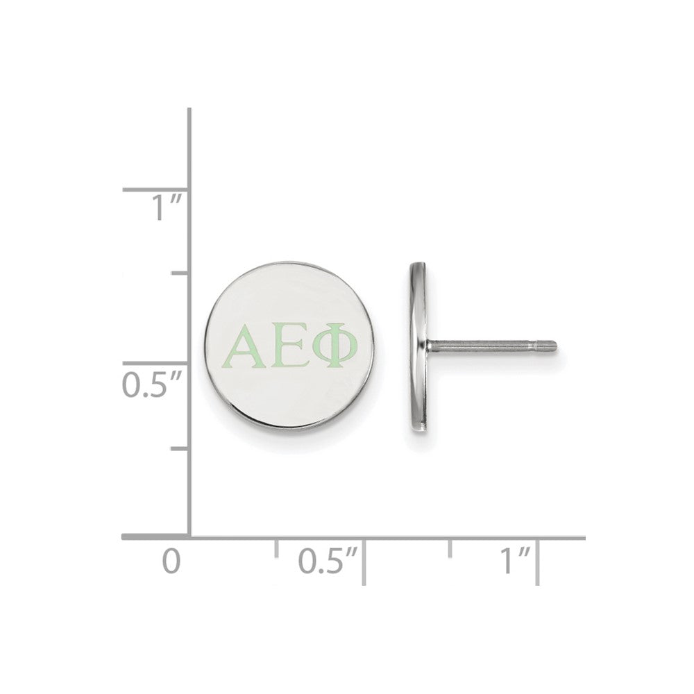 Sterlingsilber Rhodiniert Logoart Alpha Epsilon Phi Sorority Greek Buchstaben Farbe Emaille Ohrstecker