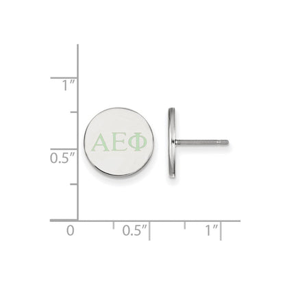 Sterlingsilber Rhodiniert Logoart Alpha Epsilon Phi Sorority Greek Buchstaben Farbe Emaille Ohrstecker