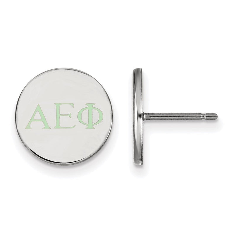 Sterlingsilber Rhodiniert Logoart Alpha Epsilon Phi Sorority Greek Buchstaben Farbe Emaille Ohrstecker