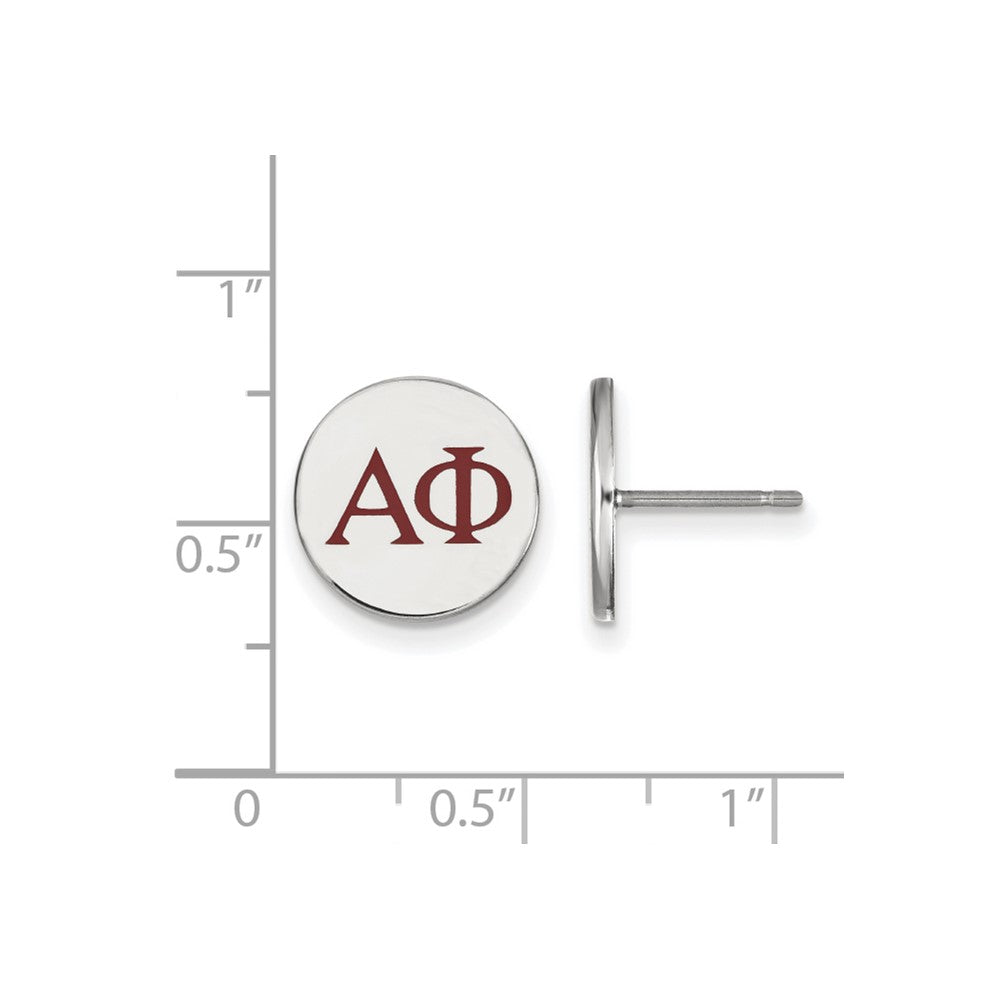 Sterlingsilber Rhodiniert Logoart Alpha Phi Sorority Greek Buchstaben Farbe Emaille Ohrstecker