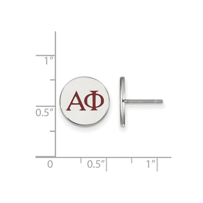 Sterlingsilber Rhodiniert Logoart Alpha Phi Sorority Greek Buchstaben Farbe Emaille Ohrstecker