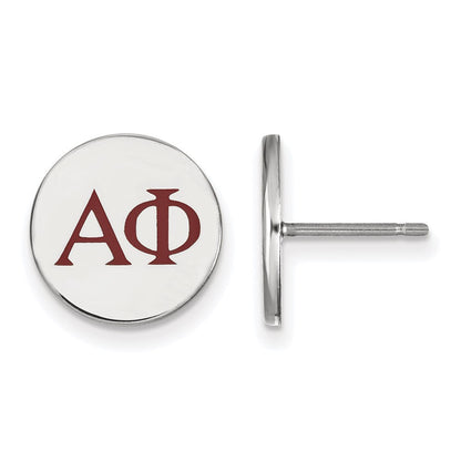 Sterlingsilber Rhodiniert Logoart Alpha Phi Sorority Greek Buchstaben Farbe Emaille Ohrstecker