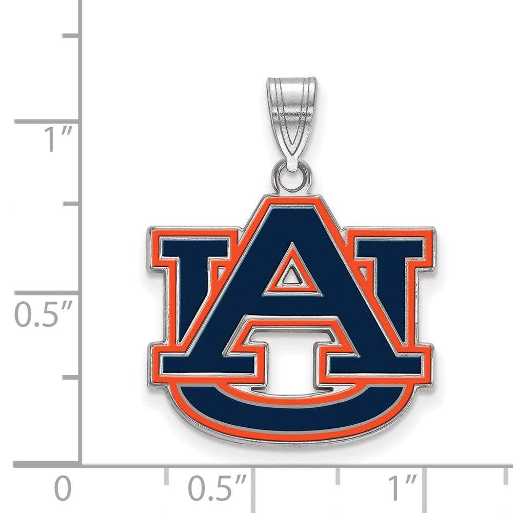Sterlingsilber Rhodiniert Logoart Auburn University A U Groß Emailliert Anhänger