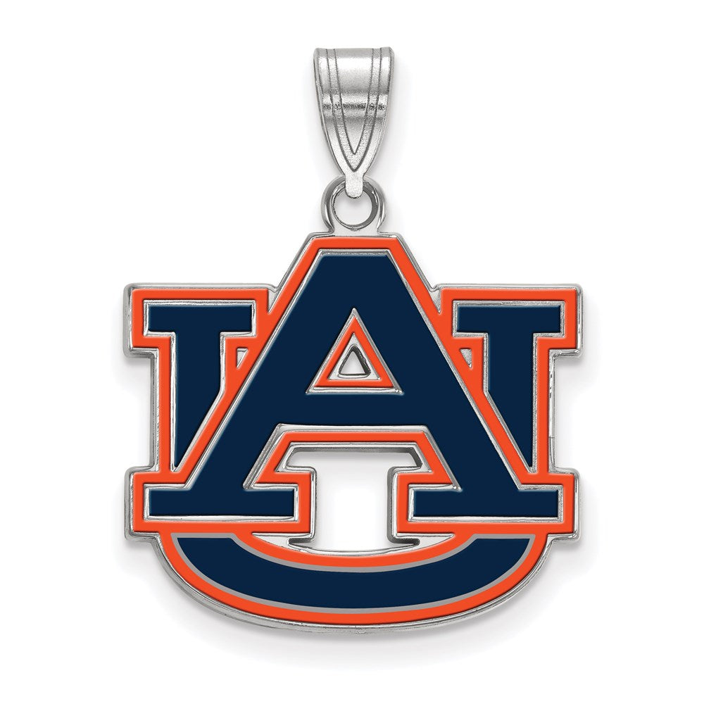 Sterlingsilber Rhodiniert Logoart Auburn University A U Groß Emailliert Anhänger