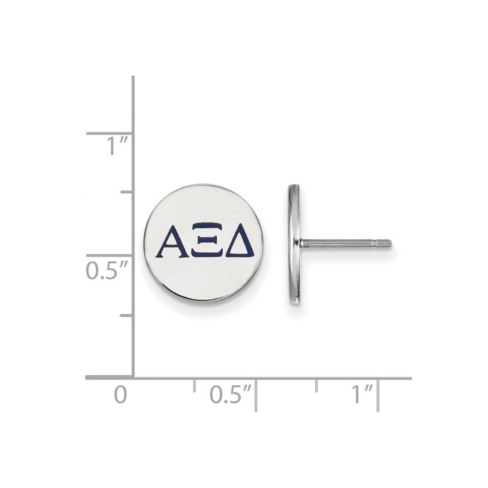 Sterlingsilber Rhodiniert Logoart Alpha Xi Delta Sorority Greek Buchstaben Farbe Emaille Ohrstecker
