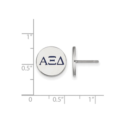 Sterlingsilber Rhodiniert Logoart Alpha Xi Delta Sorority Greek Buchstaben Farbe Emaille Ohrstecker