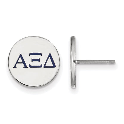 Sterlingsilber Rhodiniert Logoart Alpha Xi Delta Sorority Greek Buchstaben Farbe Emaille Ohrstecker