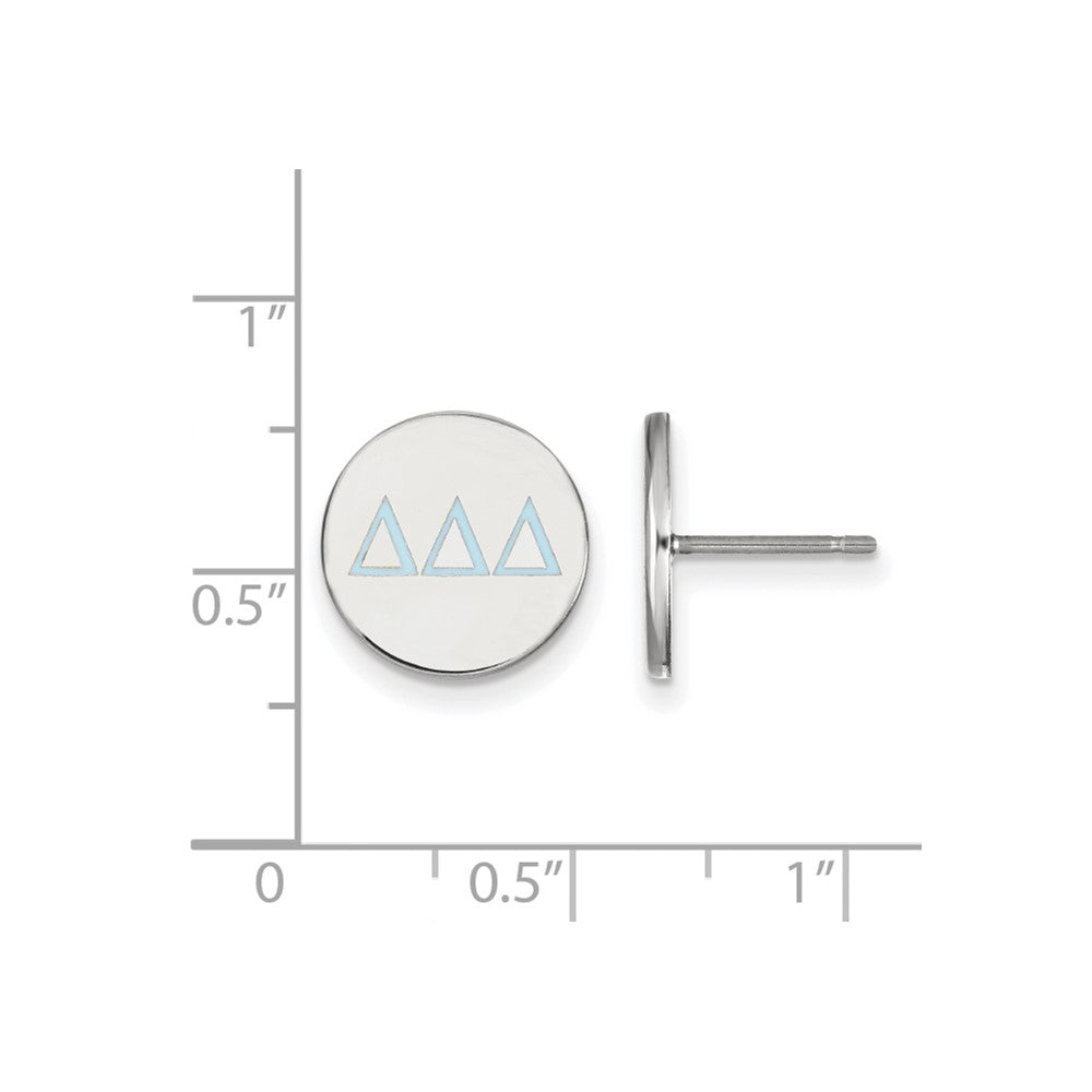 Sterlingsilber Rhodiniert Logoart Delta Sorority Greek Buchstaben Farbe Emaille Ohrstecker