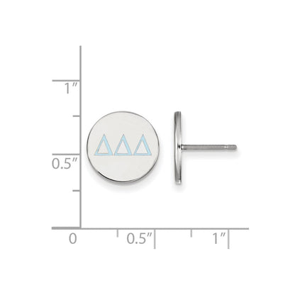 Sterlingsilber Rhodiniert Logoart Delta Sorority Greek Buchstaben Farbe Emaille Ohrstecker