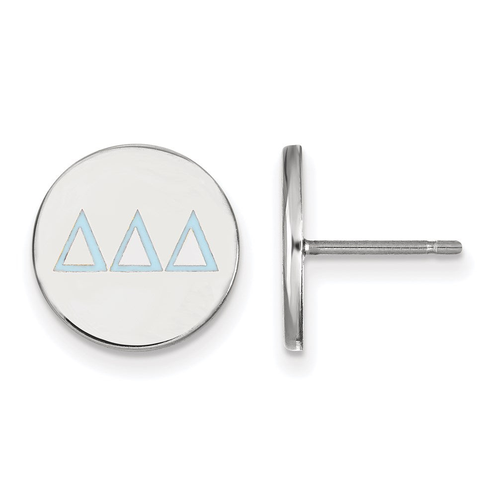 Sterlingsilber Rhodiniert Logoart Delta Sorority Greek Buchstaben Farbe Emaille Ohrstecker