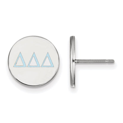 Sterlingsilber Rhodiniert Logoart Delta Sorority Greek Buchstaben Farbe Emaille Ohrstecker