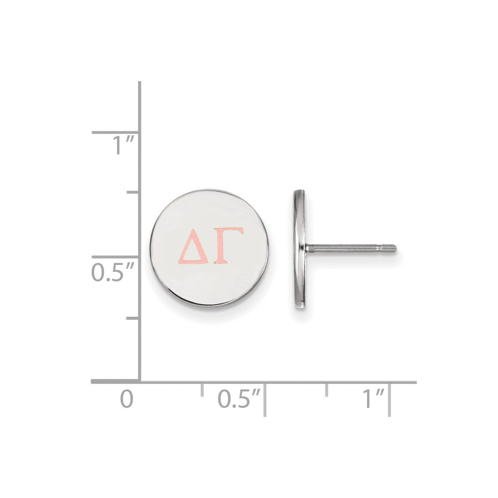 Sterlingsilber Rhodiniert Logoart Delta Gamma Sorority Greek Buchstaben Farbe Emaille Ohrstecker