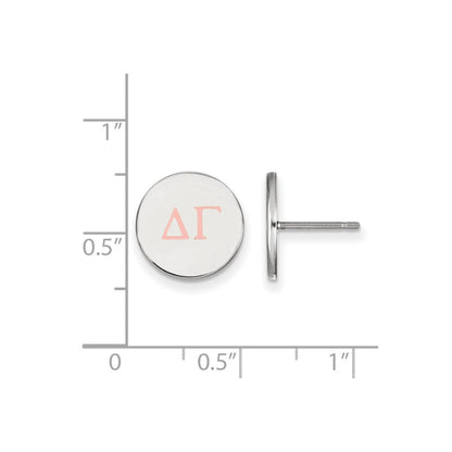 Sterlingsilber Rhodiniert Logoart Delta Gamma Sorority Greek Buchstaben Farbe Emaille Ohrstecker
