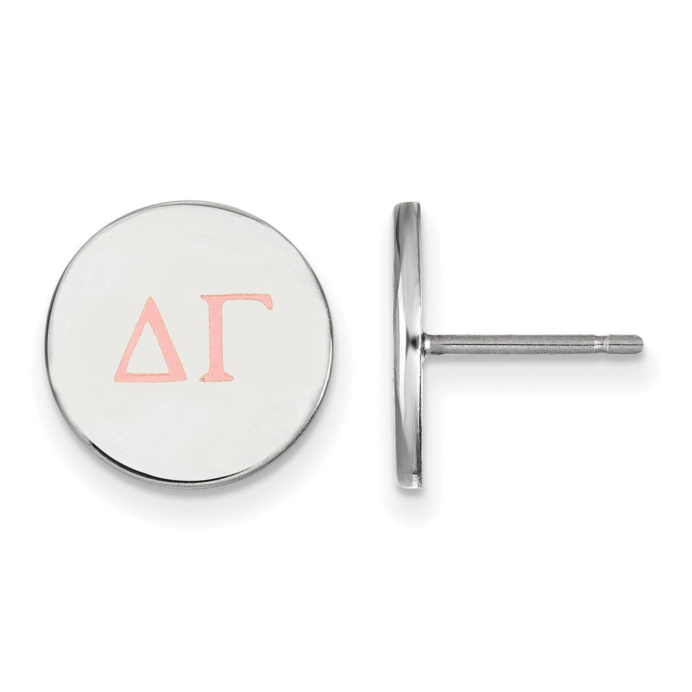Sterlingsilber Rhodiniert Logoart Delta Gamma Sorority Greek Buchstaben Farbe Emaille Ohrstecker