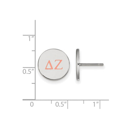 Sterlingsilber Rhodiniert Logoart Delta Zeta Sorority Greek Buchstaben Farbe Emaille Ohrstecker