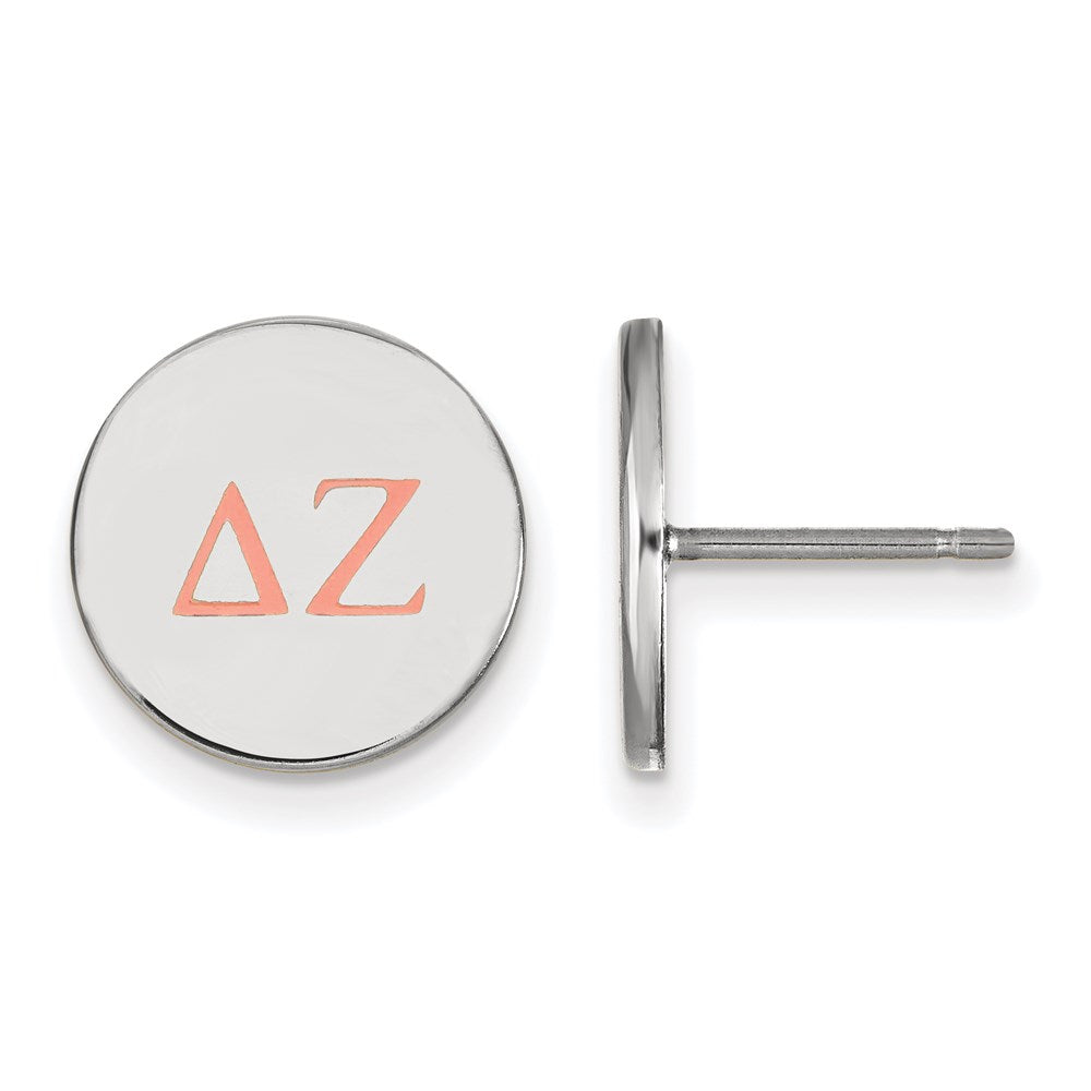 Sterlingsilber Rhodiniert Logoart Delta Zeta Sorority Greek Buchstaben Farbe Emaille Ohrstecker
