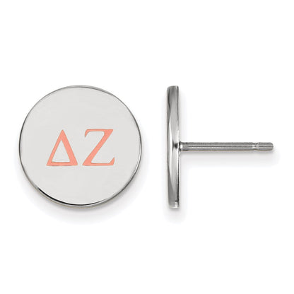Sterlingsilber Rhodiniert Logoart Delta Zeta Sorority Greek Buchstaben Farbe Emaille Ohrstecker