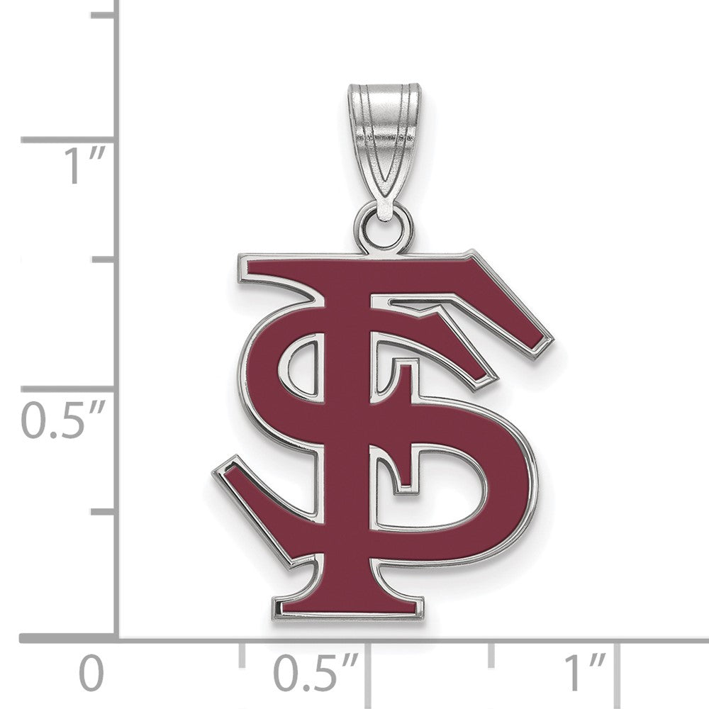 Sterlingsilber Rhodiniert Logoart Florida State University F S Groß Emailliert Anhänger