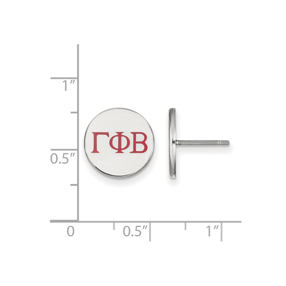 Sterlingsilber Rhodiniert Logoart Gamma Phi Beta Sorority Greek Buchstaben Farbe Emaille Ohrstecker