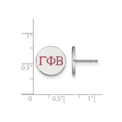 Sterlingsilber Rhodiniert Logoart Gamma Phi Beta Sorority Greek Buchstaben Farbe Emaille Ohrstecker