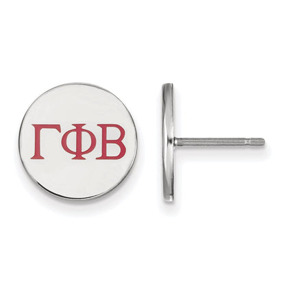 Sterlingsilber Rhodiniert Logoart Gamma Phi Beta Sorority Greek Buchstaben Farbe Emaille Ohrstecker