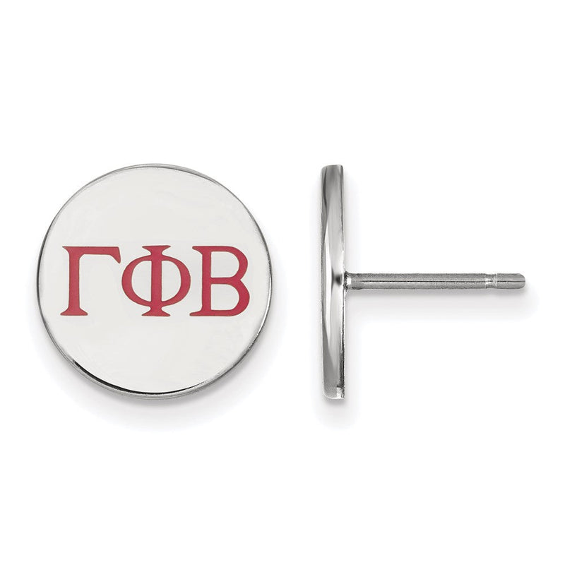 Sterlingsilber Rhodiniert Logoart Gamma Phi Beta Sorority Greek Buchstaben Farbe Emaille Ohrstecker