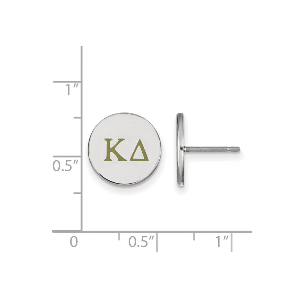 Sterlingsilber Rhodiniert Logoart Kappa Delta Sorority Greek Buchstaben Farbe Emaille Ohrstecker