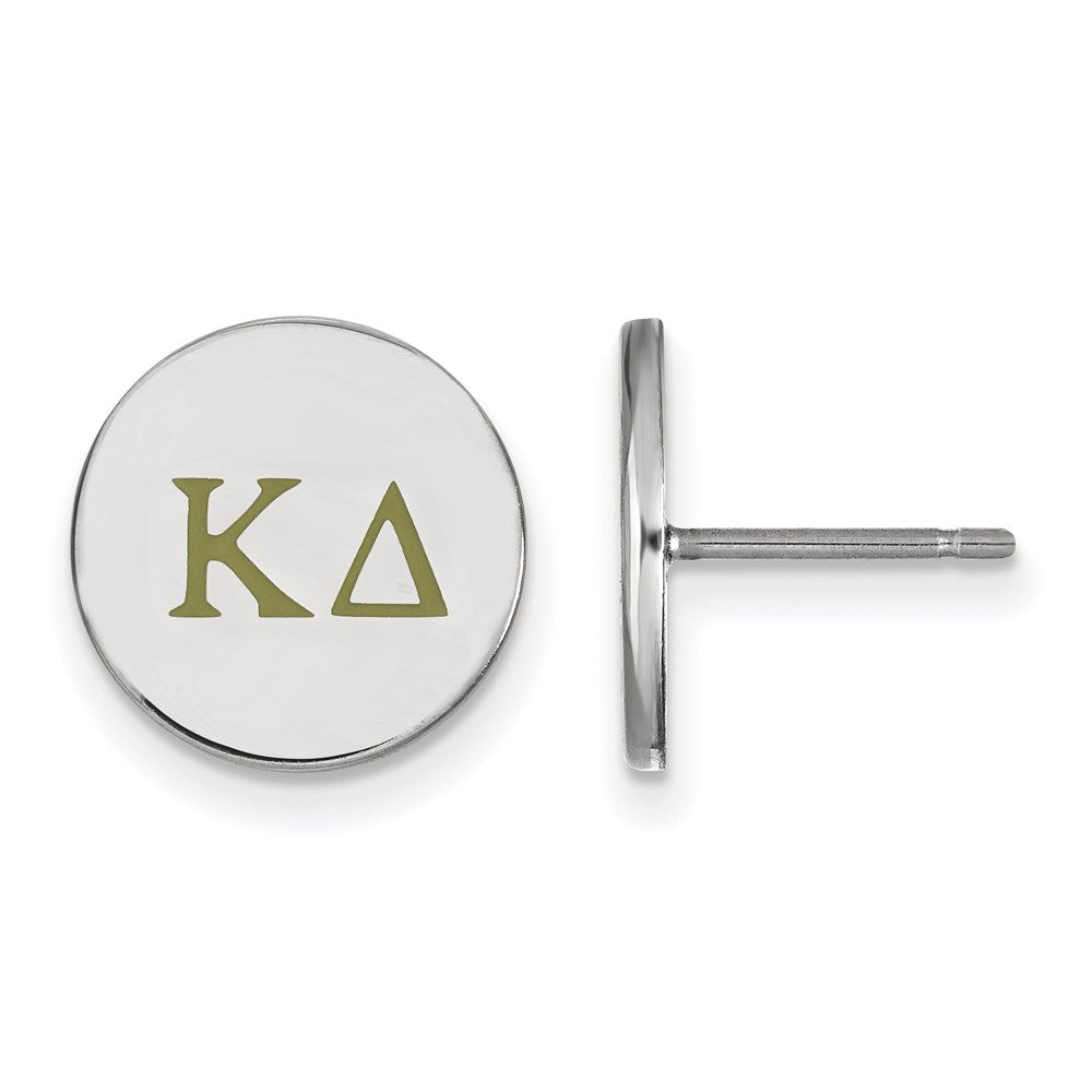 Sterlingsilber Rhodiniert Logoart Kappa Delta Sorority Greek Buchstaben Farbe Emaille Ohrstecker