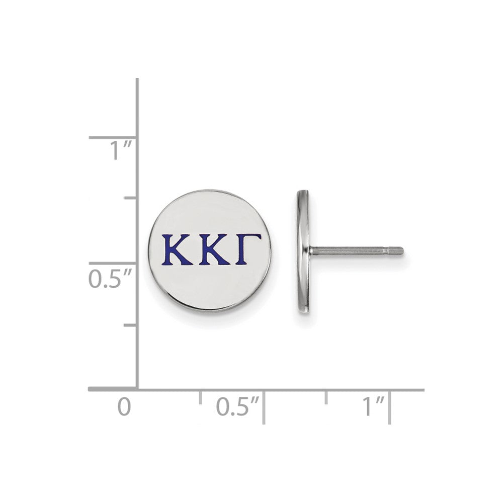 Sterlingsilber Rhodiniert Logoart Kappa Gamma Sorority Greek Buchstaben Farbe Emaille Ohrstecker
