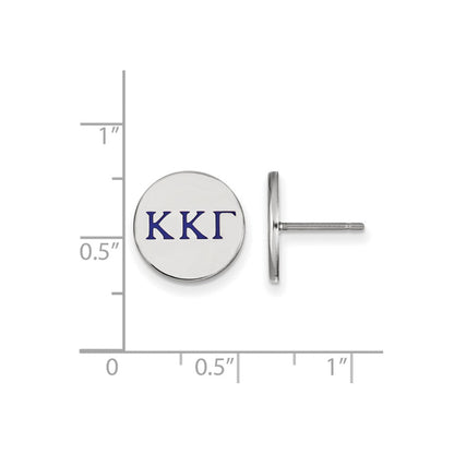 Sterlingsilber Rhodiniert Logoart Kappa Gamma Sorority Greek Buchstaben Farbe Emaille Ohrstecker