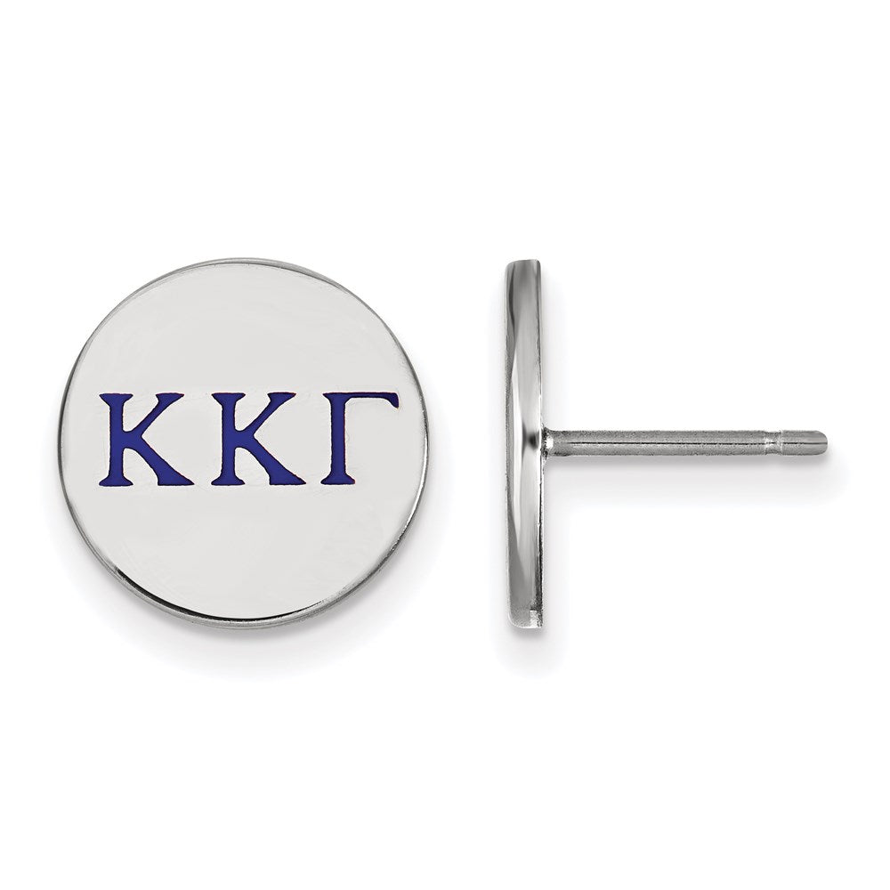 Sterlingsilber Rhodiniert Logoart Kappa Gamma Sorority Greek Buchstaben Farbe Emaille Ohrstecker
