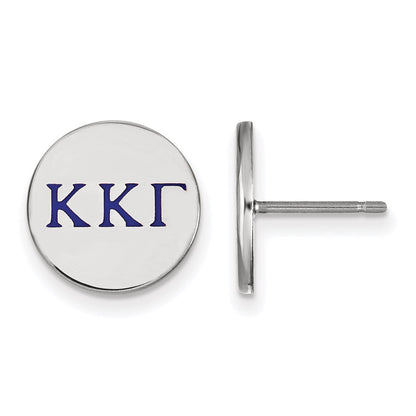 Sterlingsilber Rhodiniert Logoart Kappa Gamma Sorority Greek Buchstaben Farbe Emaille Ohrstecker