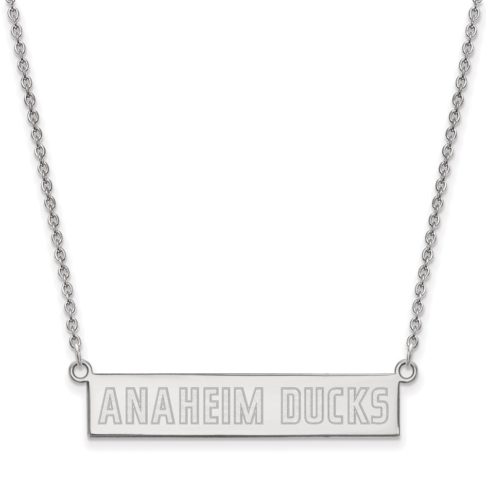 Sterlingsilber Rhodiniert Nhl Logoart Anaheim Ducks Klein Stab 18 Zoll Halskette