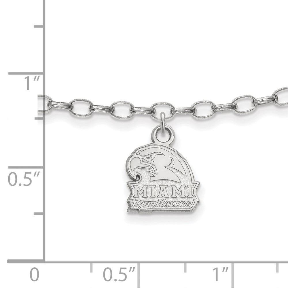 Sterlingsilber Rhodiniert Logoart Miami University Fußkettchen