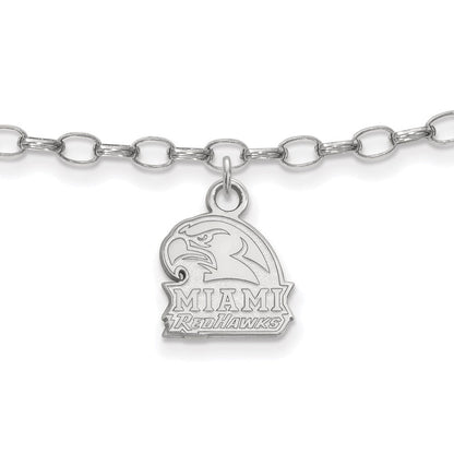 Sterlingsilber Rhodiniert Logoart Miami University Fußkettchen